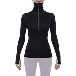 Thermowave Xtreme Merino Unterwäsche Damen - Thermounterwäsche Damen Shirt Langarm - Funktionsshirt Damen ½ Zip Rollkragen Optimaler Feuchtigkeitstransport 220 GSM Super Sanfte Schnelltrocknende, M von Thermowave