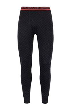 Thermowave Xtreme Merino Unterwäsche Herren - Lange Unterhose Männer - Thermounterwäsche Herren - 220 GSM Weiche Leichtgewicht für Ski Fahren Snowboarden - Weiter Bund, Schwarz/Dunkelgrau Melange, XL von Thermowave