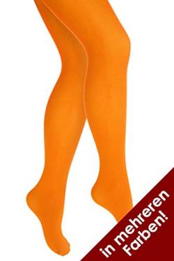 Thetru Damen-Strumpfhose in orange | Größe S/M | Blickdichte-Strumpfhosen für Karneval und Fasching (orange) von Thetru