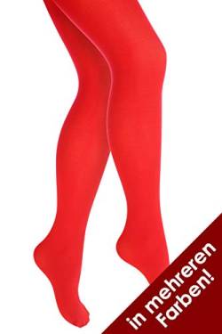 Thetru Damen-Strumpfhose in rot | Größe S/M | Blickdichte-Strumpfhosen für Karneval und Fasching (rot) von Thetru