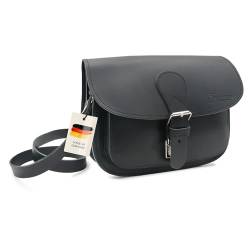 Thielemann Handtasche Damen San Francisco Made in Germany, aus extra starkem Leder Tasche zum Umhängen, Crossbody Bag Frauen, Umhängetasche Vintage (schwarz) von Thielemann