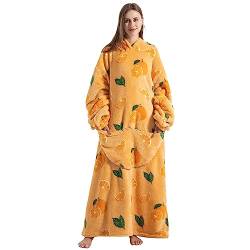 Thigies Oversized Damen Hoodie Decke,Kuschelpullover Tragbare Decke,Langer Deckenhoodie mit Ärmeln und Kapuze von Thigies