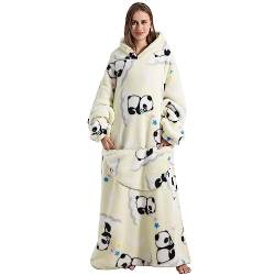 Thigies Oversized Damen Hoodie Decke,Kuschelpullover Tragbare Decke,Langer Deckenhoodie mit Ärmeln und Kapuze von Thigies