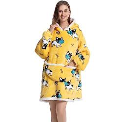 Thigies Oversized Hoodie Decke-Kuschelpullover,Deckenhoodie mit Ärmeln und Kapuze, Tragbare Decke Pulli für Herren Damen Erwachsene von Thigies