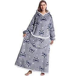 Thigies Oversized Hoodie Decke-Sherpa Fleece Kuschelpullover,Lange Deckenhoodie mit Ärmeln und Kapuze, Tragbare Decke Pulli für Herren Damen Erwachsene von Thigies