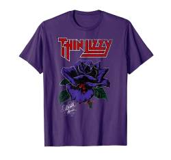 Thin Lizzy – Black Rose On Purple T-Shirt von Thin Lizzy Official