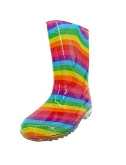 Mädchen Gummistiefel mit Regenbogenmuster - EU 29 von Thingimijigs