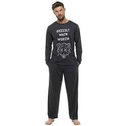 Thingimijigs Herren Schlafanzug Print Baumwolle Jersey Pyjama Set, anthrazit, M von Thingimijigs