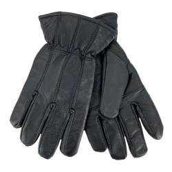 Thingimijigs Herren Schwarz Leder Handschuhe Weich Fein Schaffell Thermo Gefüttert Warm Winter Fahren, Schwarz , L/XL von Thingimijigs