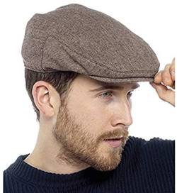 Tom Franks Herren Gefüttert Flatcap Brown Karo L/XL von Thingimijigs