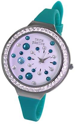Think Positive Stardust Damen-Armbanduhr, Kristall, Aquamarin von Think-Positive