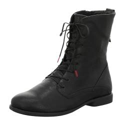 THINK! Damen AGRAT chromfrei gegerbte leicht gefütterte Stiefelette, 0010 SCHWARZ, 39 EU von Think!