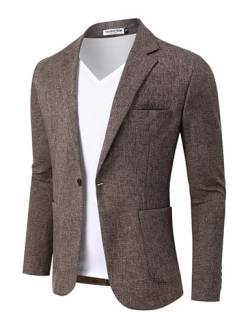 ThinkSTEM Herren Sakko Slim Fit Anzugjacke Modern Casual Blazer Sportlich Jackett Braun S von ThinkSTEM