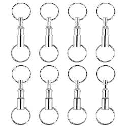 Thinp 8 Stück Schlüsselanhänger Mit Schnellverschluss Abnehmbare Schlüsselanhänger Quick Release Keychain Auseinanderziehbarer Schlüsselring Schlüsselanhänger Mit Doppel Schlüsselring, für Schlüssel von Thinp