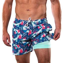 Third Wave Badehose mit Kompressionsfutter – Herren Premium 12,7 cm Schrittlänge schnell trocknende Badeshorts für Strand und Schwimmen, Island Legend, Medium von Third Wave