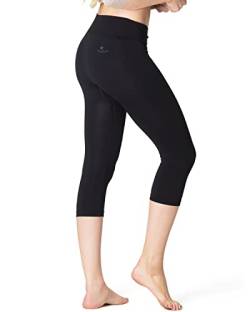 Anti-Cellulite Schlaf-Leggings ALHENA (XL) | Beauty Sleep Legging für Hautpflege in der Nacht | Damen Yoga & Schlaf-Hose 3/4 Capri schwarz | Reduziert Hautunregelmäßigkeiten | Weiche Thermo-Leggins von Third of Life