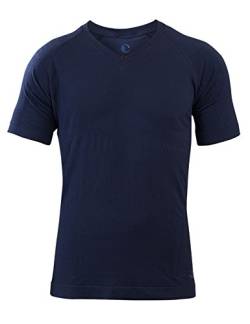 Sleepshirt AVIOR | Herren Schlaf-Shirt | Kurzarm Oberteil | Seamless – ohne störende Nähte | dreimal weicher als Baumwolle | Thermoregulierende & atmungsaktive Funktions-Nachtwäsche (Dunkelblau, XL) von Third of Life