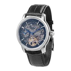 Thomas Earnshaw Longitude Shadow ES-8063-04 Herren-Armbanduhr mit Automatikgetriebe, schwarzes Zifferblatt mit Skelett-Anzeige, schwarzes Lederarmband von Thomas Earnshaw