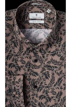 Thomas Maine Bari Tailored Fit Hemd braun, Gemustert von Thomas Maine