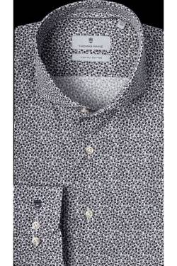 Thomas Maine Bari Tailored Fit Hemd grau, Gemustert von Thomas Maine