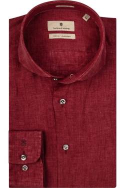 Thomas Maine Bari Tailored Fit Hemd rot, Einfarbig von Thomas Maine