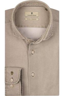 Thomas Maine Roma Tailored Fit Hemd braun, Einfarbig von Thomas Maine