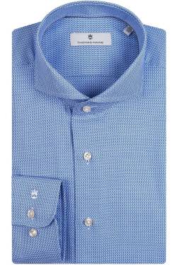 Thomas Maine Tailored Fit Hemd blau, Hahnentritt von Thomas Maine