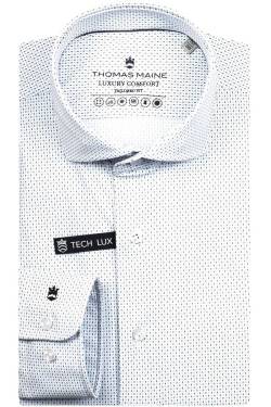 Thomas Maine Tailored Fit Hemd weiss, Gemustert von Thomas Maine