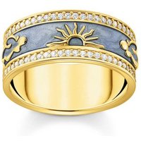 THOMAS SABO Fingerring Thomas Sabo Ring blau vergoldet TR2450-565-1-56 von Thomas Sabo