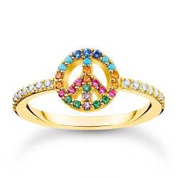 Thomas Sabo TR2373-488-7 Damen-Ring Peace Goldfarben Bunte Steine von Thomas Sabo