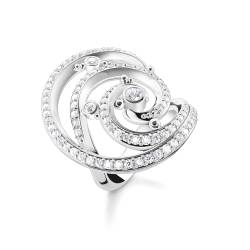 Thomas Sabo TR2379-051-14 Damenring Welle mit Weißen Steinen von Thomas Sabo