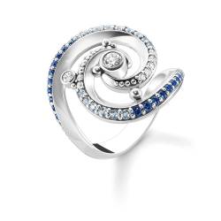 Thomas Sabo TR2381-644-1 Silberring für Damen Welle mit Blauen Steinen von Thomas Sabo