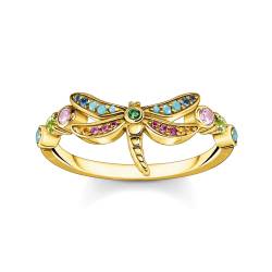 Thomas Sabo TR2383-315-7 Damen-Ring Libelle mit Bunten Steinen Goldfarben von Thomas Sabo