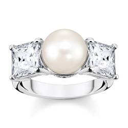 Thomas Sabo TR2408-167-14 Damen-Ring Perle und Weiße Steine Silber von Thomas Sabo