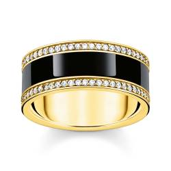 Thomas Sabo TR2446-565-11 Damen-Ring Goldfarben mit Schwarzer Emaille von Thomas Sabo