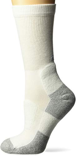 Thorlos Damen Lite Walking Dünne gepolsterte Crew Socken, Weiß/Platinum, Medium von Thorlos