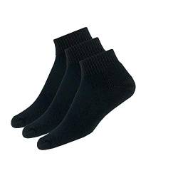 thorlos Unisex-Erwachsene Tennis Thick Padded Ankle 3 Pair Packs Socks Tennissocken, Schwarz (3 Paar), Large von Thorlos