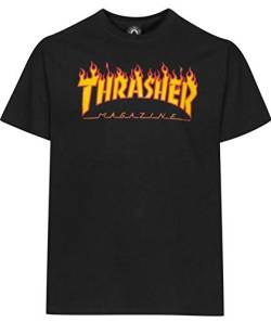Thrasher Flame Black T-Shirt Größe: S von Thrasher