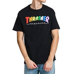 Thrasher Magazine Men's Outlined Rainbow Mag Black Short Sleeve T Shirt M von Thrasher