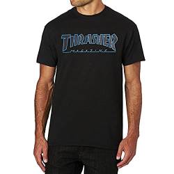 Thrasher T-Shirt Outlined (Black Black) XL von Thrasher