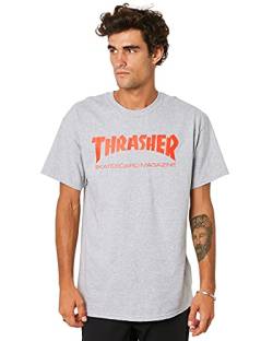 Thrasher T-shirts - Thrasher Skate Mag Logo T-shirt, Sport Grey/Red, Size XL von Thrasher