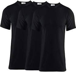 Thread Linens 3er-Pack Herren-Thermo-T-Shirt, Körperwärmer, Basisschicht, Thermo-Unterwäsche für Herren, Größe S-XXL Gr. M, Schwarz von Thread Linens