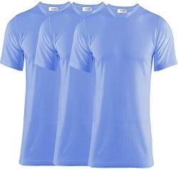 Thread Linens 3er-Pack Herren-Thermo-T-Shirt, Körperwärmer, Basisschicht, Thermo-Unterwäsche für Herren, Größe S-XXL Gr. M, blau von Thread Linens