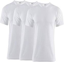 Thread Linens 3er-Pack Herren-Thermo-T-Shirt, Körperwärmer, Basisschicht, Thermo-Unterwäsche für Herren, Größe S-XXL Gr. M, weiß von Thread Linens