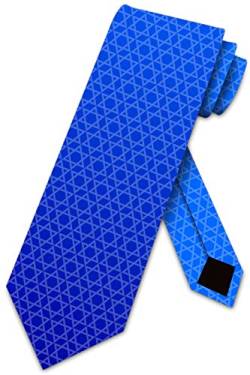 Three Rooker Krawatte mit Davidstern-Motiv, religiöse, jüdische Krawatte, Marineblau - Blau - Einheitsgröße von Three Rooker