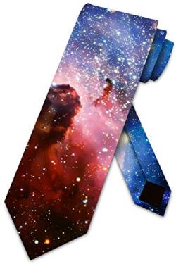 Three Rooker The Universe Ties Herren-Krawatte mit Weltraum-Astronomie-Motiv, Rot/Ausflug, einfarbig (Getaway Solids), Einheitsgröße von Three Rooker