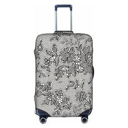 Thril Creative Lace Texture Trolley Kofferbezug Elastische Kofferabdeckung Damen Mädchen Gepäckabdeckung Medium, weiß, S von Thril