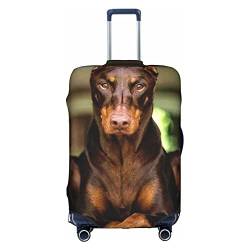 Thril Funny Dobermann Trolley Kofferüberzug Elastische Kofferabdeckung Damen Mädchen Gepäckabdeckung X-Large, weiß, xl von Thril