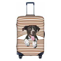 Thril Funny Puppy Trolley Kofferbezug Elastische Kofferabdeckung Damen Mädchen Gepäckabdeckung Groß, weiß, L von Thril