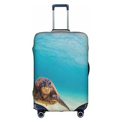 Thril Funny Sea Turtle Trolley Kofferüberzug Elastische Kofferhülle Damen Mädchen Gepäckabdeckung Groß, weiß, L von Thril